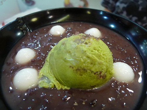 Adzuki Beans with green tea ice cream