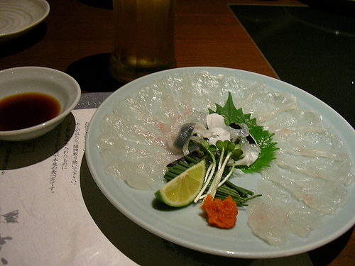 Fugu Sashimi by jetalone, on Flickr