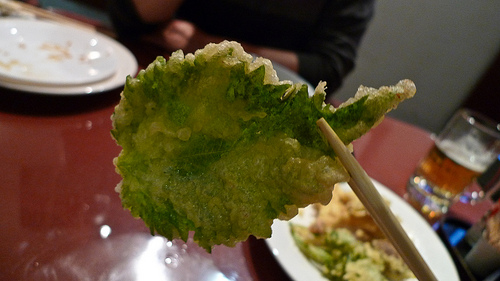 Shiso Tempura - Izakaya Isshin - Lomita, by Marshall Astor - Food Fetishist