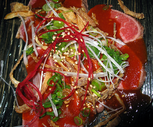 Beef carpaccio at Hapa Izakaya by Ruth and Dave