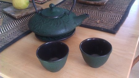 Japanese Cast Iron Tea Set /Mochi Bamboo Green