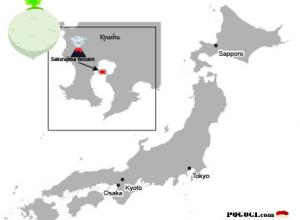Kyushu map location of Sakurajima Daikon